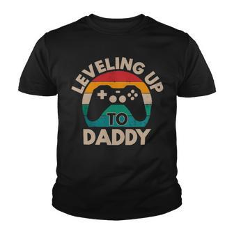 Leveling Up To Daddy 2021 Pregnancy Announcement Gift Idea To Husband Men Becoming A Daddy Baby Reveal Gift Fathers Day Youth T-shirt - Thegiftio UK