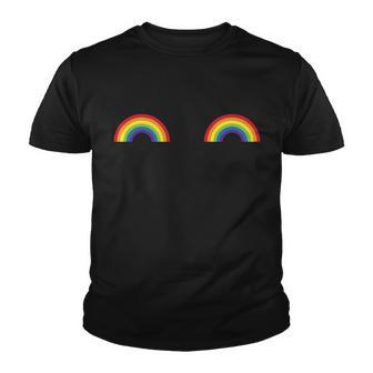 Lgbt Rainbow Boobs Gay Pride Youth T-shirt - Monsterry