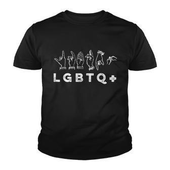 Lgbtq Be Kind Sign Language Hand Talking Gay Pride Month Gift Youth T-shirt - Monsterry