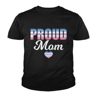 Lgbtq Bigender Flag Heart Proud Mom Mothers Day Bi Gender Meaningful Gift Youth T-shirt - Monsterry