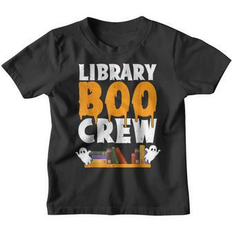 Library Boo Crew School Funny Halloween Library Book Lovers Youth T-shirt - Thegiftio UK