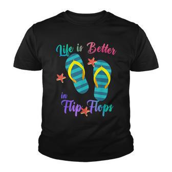 Life Is Better In Flip Flops Summer Beach Garment Youth T-shirt - Thegiftio UK