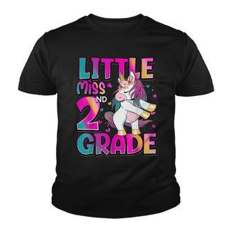 Little Miss 2Nd Grade Unicorn Back To School 2Nd Grade Girls V2 Youth T-shirt - Seseable