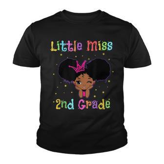 Little Miss Second 2Nd Grade Melanin Black Girl Afro Hair Youth T-shirt - Thegiftio UK