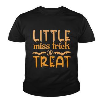 Little Miss Trick Or Treat Halloween Quote Youth T-shirt - Monsterry UK