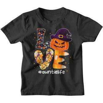 Love Auntie Life Punpkin Autumn Fall Halloween Costume Youth T-shirt - Thegiftio UK