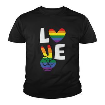 Love Heart Peace Lgbt Gay Pride Lesbian Bisexual Ally Quote Youth T-shirt - Monsterry AU