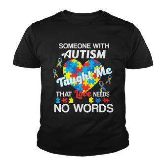 Love Needs No Words Autism Awareness Tshirt Youth T-shirt - Monsterry