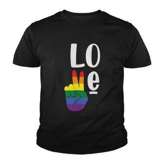 Love Peace Lgbt Gay Pride Lesbian Bisexual Ally Quote Youth T-shirt - Monsterry