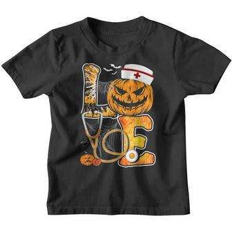 Love Pumpkin Stethoscope Funny Nurse Halloween Costume V2 Youth T-shirt - Thegiftio UK