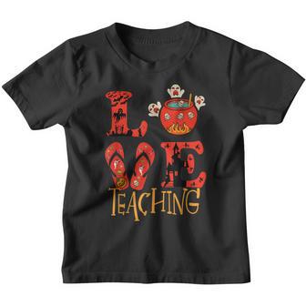 Love Teaching Teacher Pumpkin Funny Halloween Thanksgiving V15 Youth T-shirt - Thegiftio UK