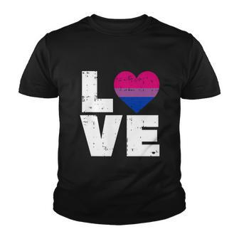 Love Vintage Heart Lgbt Bisexual Colors Gay Flag Pride Gift Youth T-shirt - Monsterry