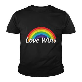 Love Wins Lgbt Rainbow Flag Pride Month Youth T-shirt - Monsterry