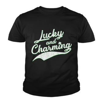 Lucky And Charming St Patricks Day Graphic Design Printed Casual Daily Basic Youth T-shirt - Thegiftio