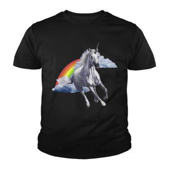Magical Unicorn Horse Over Rainbow Youth T-shirt - Monsterry UK