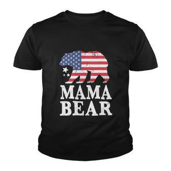 Mama Bear For 4Th Of July Patriotic Flag Youth T-shirt - Monsterry