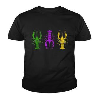 Mardi Gras Crawfish Jester Hat Bead Tee New Orleans Gifts Tshirt Youth T-shirt - Monsterry