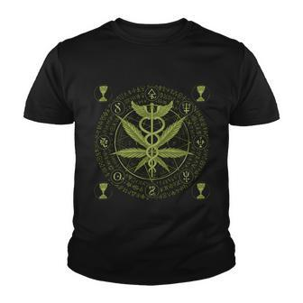 Medical Marijuana Alchemy Circle Tshirt Youth T-shirt - Monsterry