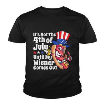 Mens Funny 4Th Of July Hot Dog Wiener Comes Out Adult Humor Gift Youth T-shirt - Monsterry DE