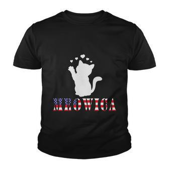 Meowica American Flag 4Th Of July Cat Day Youth T-shirt - Monsterry