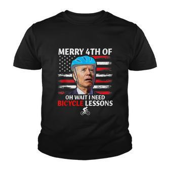 Merry 4Th Of July Biden Bike Bicycle Falls Off Anti Biden V4 Youth T-shirt - Monsterry DE