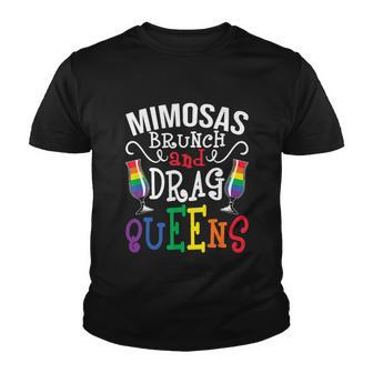 Mimosas Brunch And Drag Queens Happy Pride Month Lgbt Ally Graphic Design Printed Casual Daily Basic Youth T-shirt - Thegiftio UK