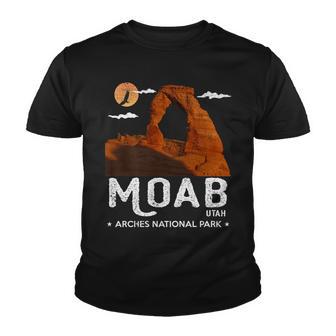 Moab Utah Arches National Park Vintage Retro Outdoor Hiking Youth T-shirt - Thegiftio UK