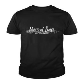 Mom Of Boys Outnumbered Youth T-shirt - Monsterry UK