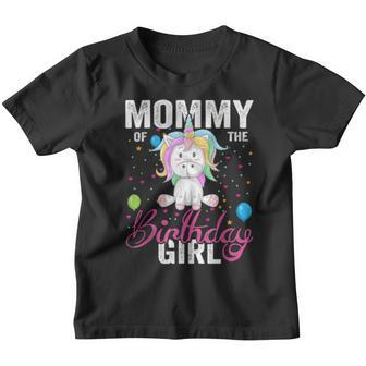 Mommy Of The Birthday Girl Cool Xmas Unicorn Youth T-shirt - Thegiftio UK