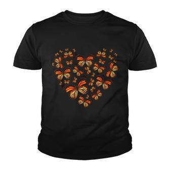 Monarch Butterfly Heart Youth T-shirt - Monsterry