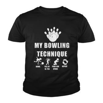 My Bowling Technique Youth T-shirt - Monsterry DE