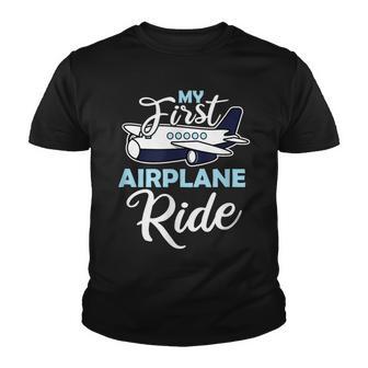 My First Airplane Ride First Plane Flight Pilot Aircraft Youth T-shirt - Thegiftio UK