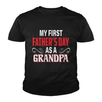 My First Fathers Day As A Grandpa Awesome New Grandfather Gift Youth T-shirt - Thegiftio UK