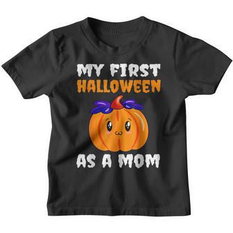My First Halloween As A Mom Cute New Mom Pumpkin Youth T-shirt - Thegiftio UK