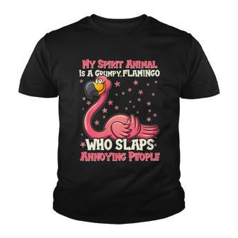 My Spirit Animal Is A Grumpy Flamingo Youth T-shirt - Monsterry