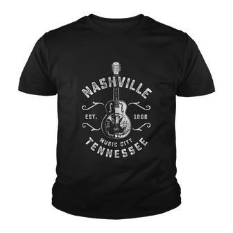 Nashville Music City Usa Gift Funny Vintage Gift Youth T-shirt - Thegiftio UK