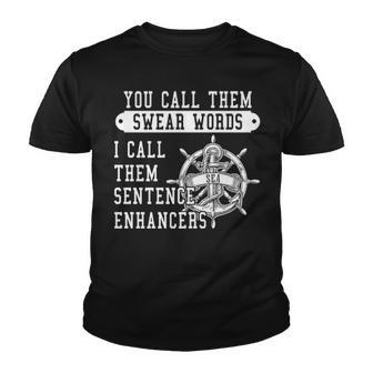 Navy I Call Them Sentence Enhancers Youth T-shirt - Monsterry