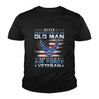 Never Underestimate An Old Man Us Air Force Veteran Vintage Youth T-shirt - Monsterry