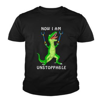Now I Am Unstoppable Dinosaur V2 Youth T-shirt - Thegiftio UK