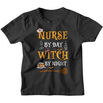 Nurse By Day Witch By Night Halloween Youth T-shirt - Thegiftio UK