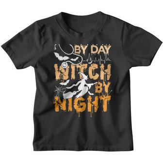 Nurse By Day Witch By Night Mens Womens Funny Halloween Youth T-shirt - Thegiftio UK