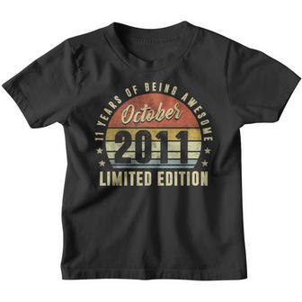 October 2011 Limited Edition 11Th Birthday Gifts Men Women V2 Youth T-shirt - Thegiftio UK