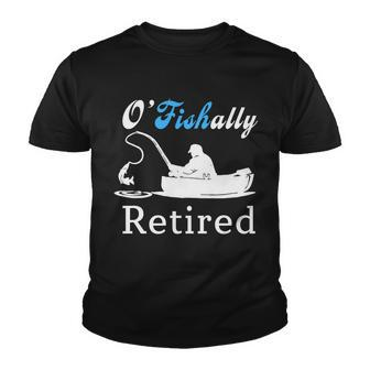 Ofishally Retired Funny Fisherman Retirement Youth T-shirt - Monsterry