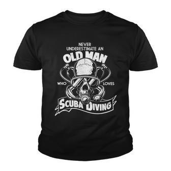 Old Man Who Loves Scuba Diving Tshirt Youth T-shirt - Monsterry CA