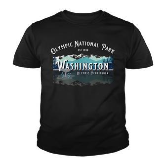 Olympic National Park Washington Hiking Camping Whales Gift Youth T-shirt - Thegiftio UK