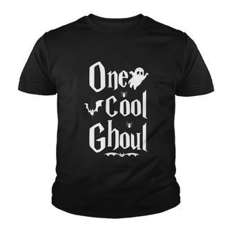 One Cool Ghoul Funny Halloween Quote Youth T-shirt - Monsterry