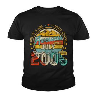 One Of A Kind Ltd Edition 17 Years Awesome Since July 2005 Youth T-shirt - Thegiftio UK
