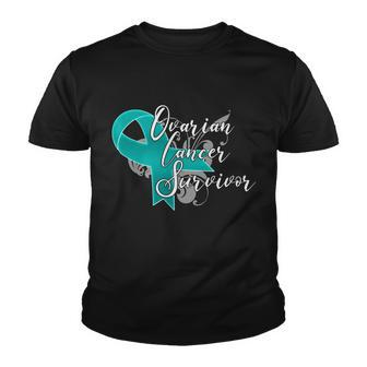 Ovarian Cancer Survivor Awareness Ribbon Youth T-shirt - Monsterry