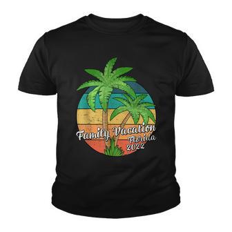 Palm Tree Vintage Sunset Family Vacation 2022 Florida Beach Youth T-shirt - Thegiftio UK