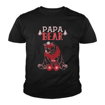 Papa Bear Christmas Santa Family Matching Pajamas Youth T-shirt - Monsterry UK